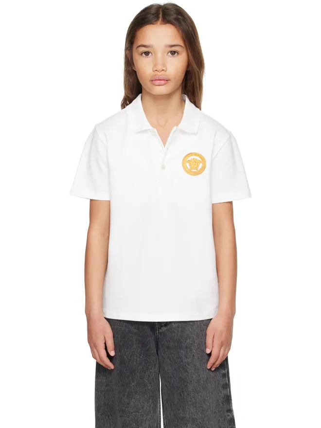 VERSACE VERSACE キッズ｜ コットンピケ プリント ポロシャツの商品画像