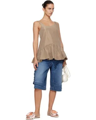 Simone Rocha Ruffle Frill Board デニムショートパンツ - サムネイル4