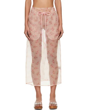 Simone Rocha シアー フレイド コラム ペンシル ミディアムスカート - サムネイル1