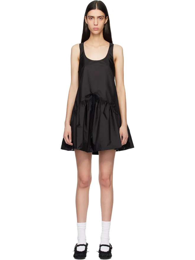 Simone Rocha Simone Rocha テーパード ブラック ペプラム ミニワンピースの商品画像