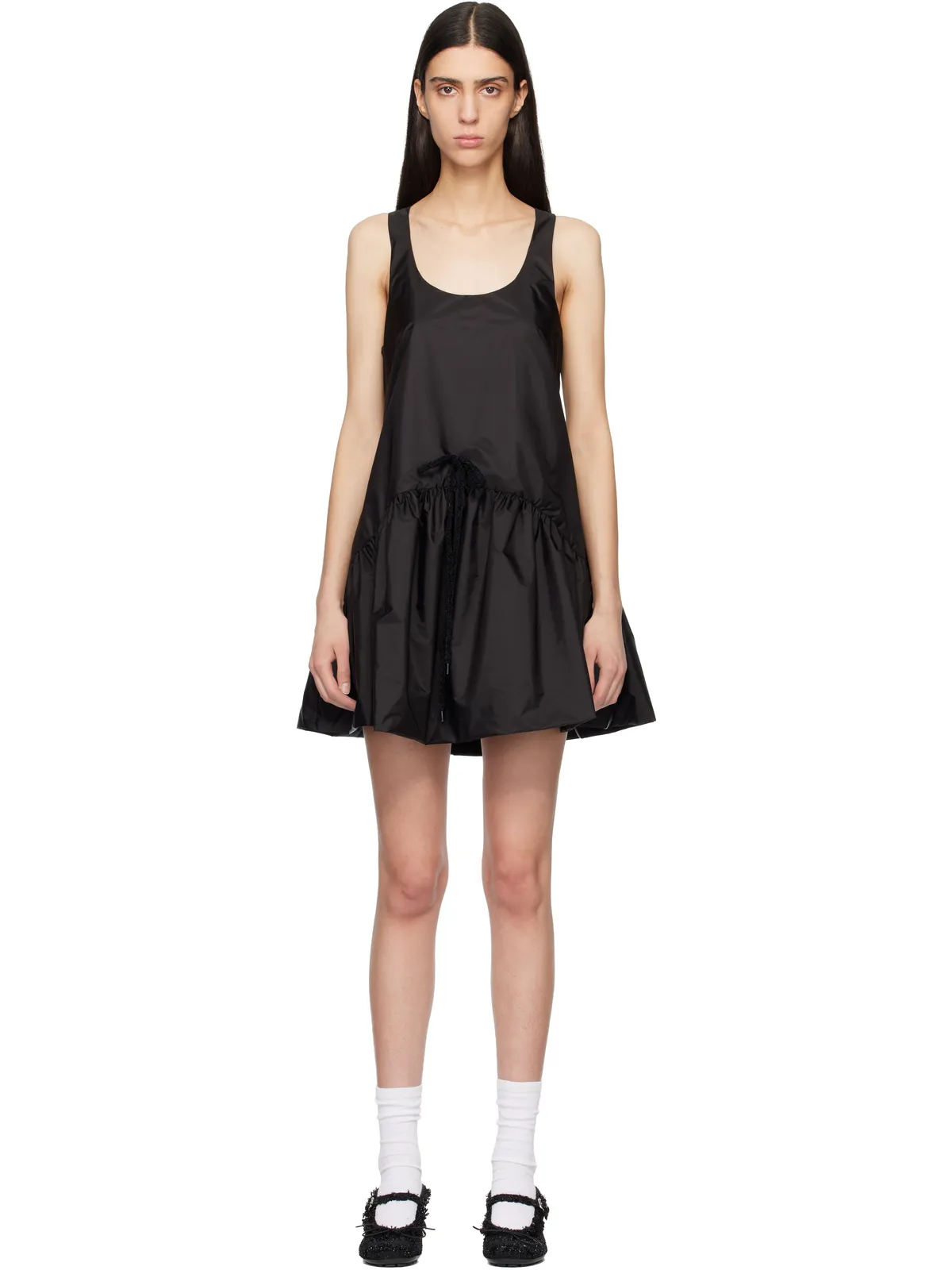 Simone Rocha テーパード ブラック ペプラム ミニワンピース - 画像1