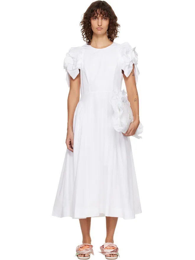 Simone Rocha Simone Rocha Rose Puff Sleeve Hip ミディアムドレスの商品画像