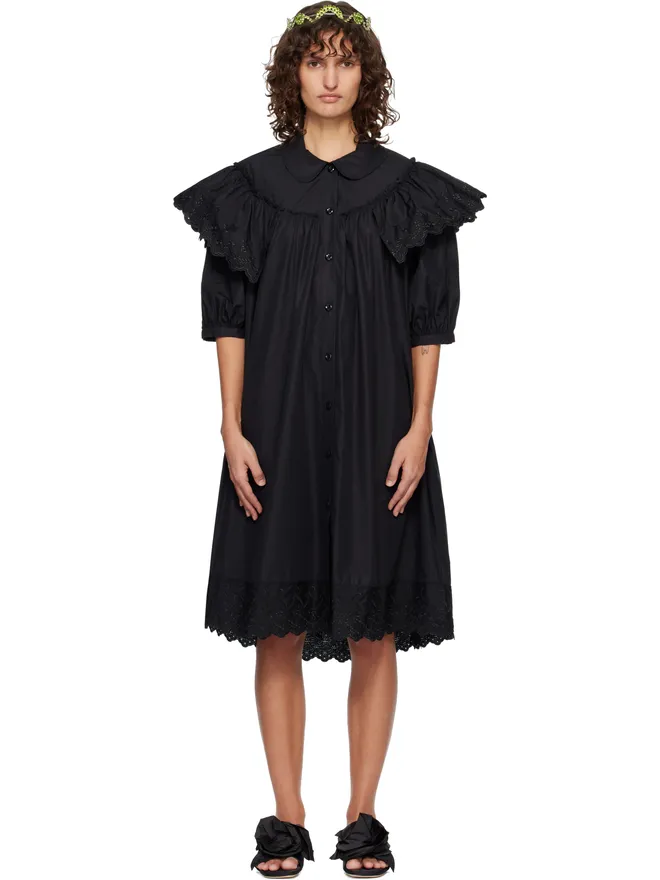 Simone Rocha Simone Rocha パフスリーブ ラッフル フリル トリム シャツ ミディアムワンピースの商品画像