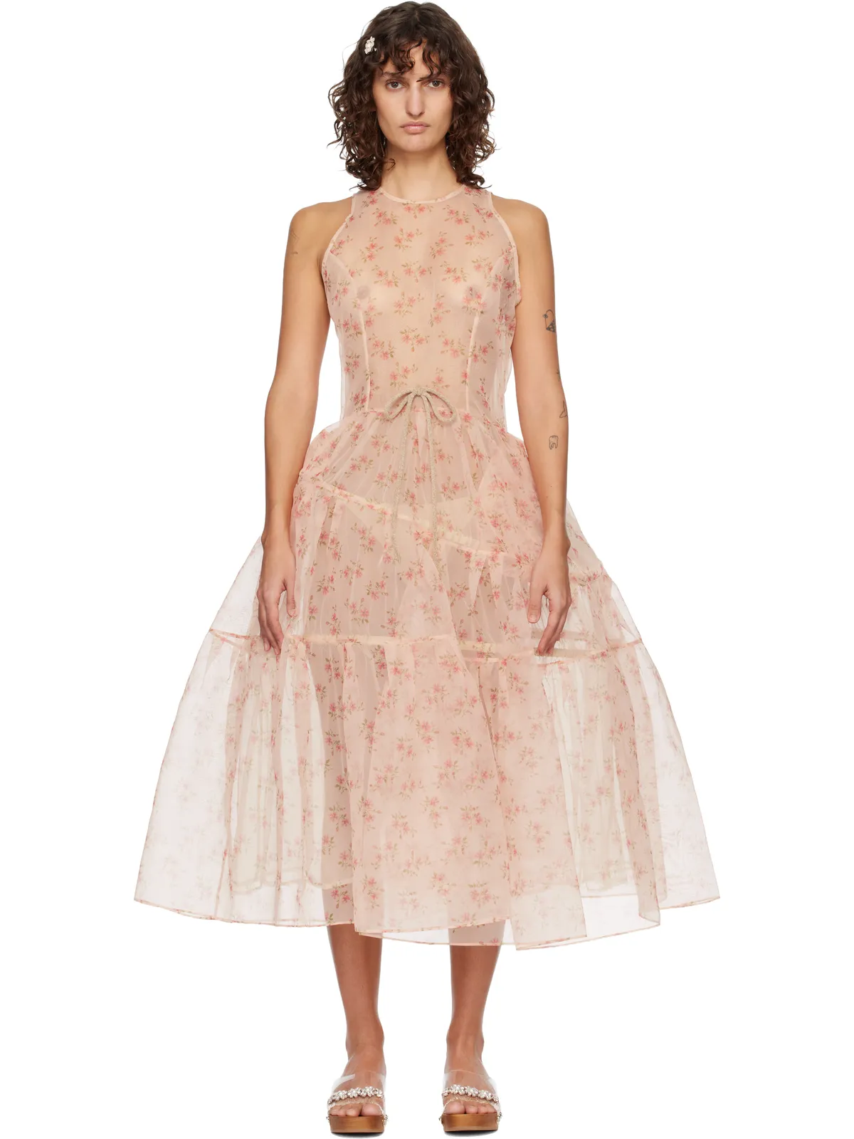 Simone Rocha Tapered Back Hoop Flounce マキシドレス - 画像1