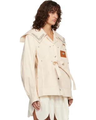 Simone Rocha Workwear Bow セーラーカラー デニムジャケット - サムネイル2