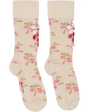 Simone Rocha Tiny Flower ジャカード エンベリッシュド ソックス - サムネイル1