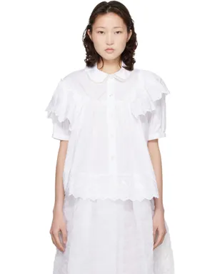 Simone Rocha Ruffle Frill クロップド パフスリーブ シャツ - サムネイル1