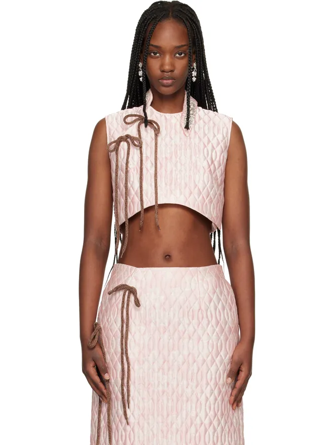 Simone Rocha Simone Rocha Embellished Quilted Offset Fragment Collar ブラウスの商品画像