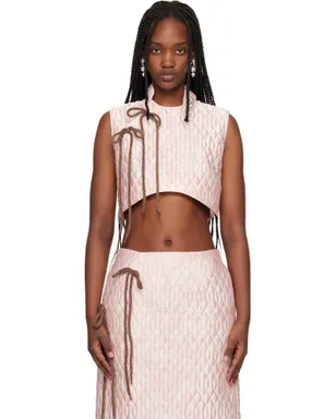 Simone Rocha Embellished Quilted Offset Fragment Collar ブラウス - サムネイル1
