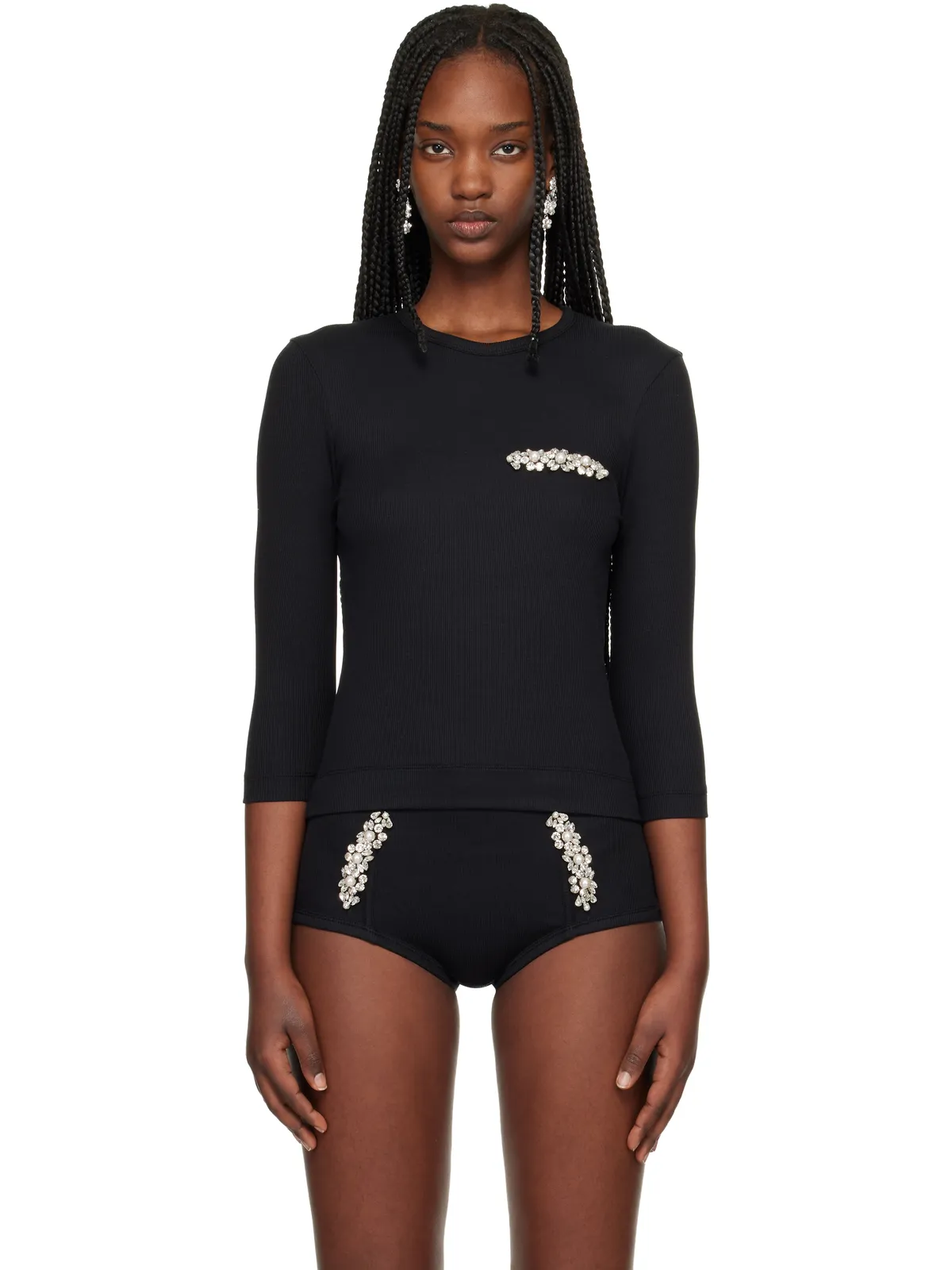 Simone Rocha Embellished Underpinning Tシャツ - 画像1