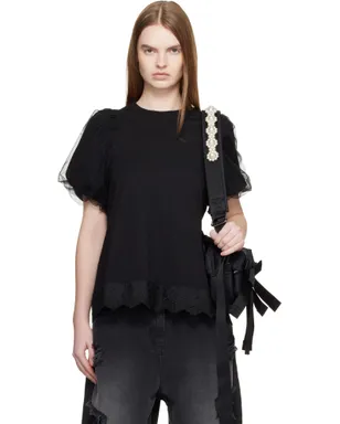Simone Rocha チュール オーバーレイヤー パフスリーブ レーストリム トップス - サムネイル1