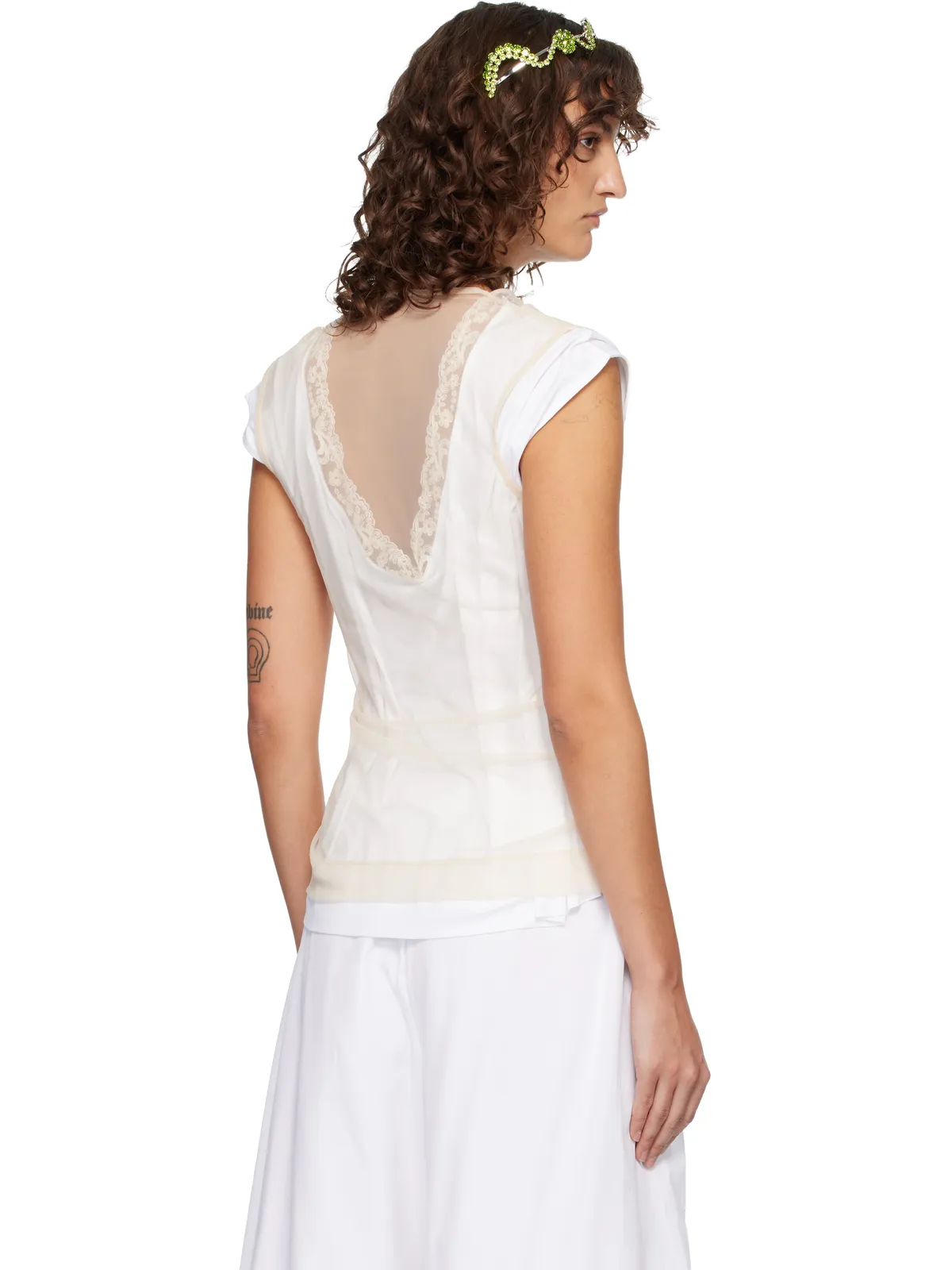 Simone Rocha Layered Liquid Lace Trim トップス - 画像3