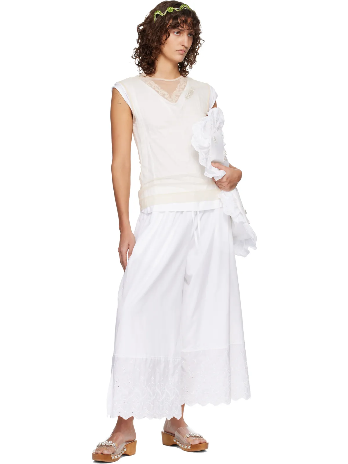 Simone Rocha Layered Liquid Lace Trim トップス - 画像4