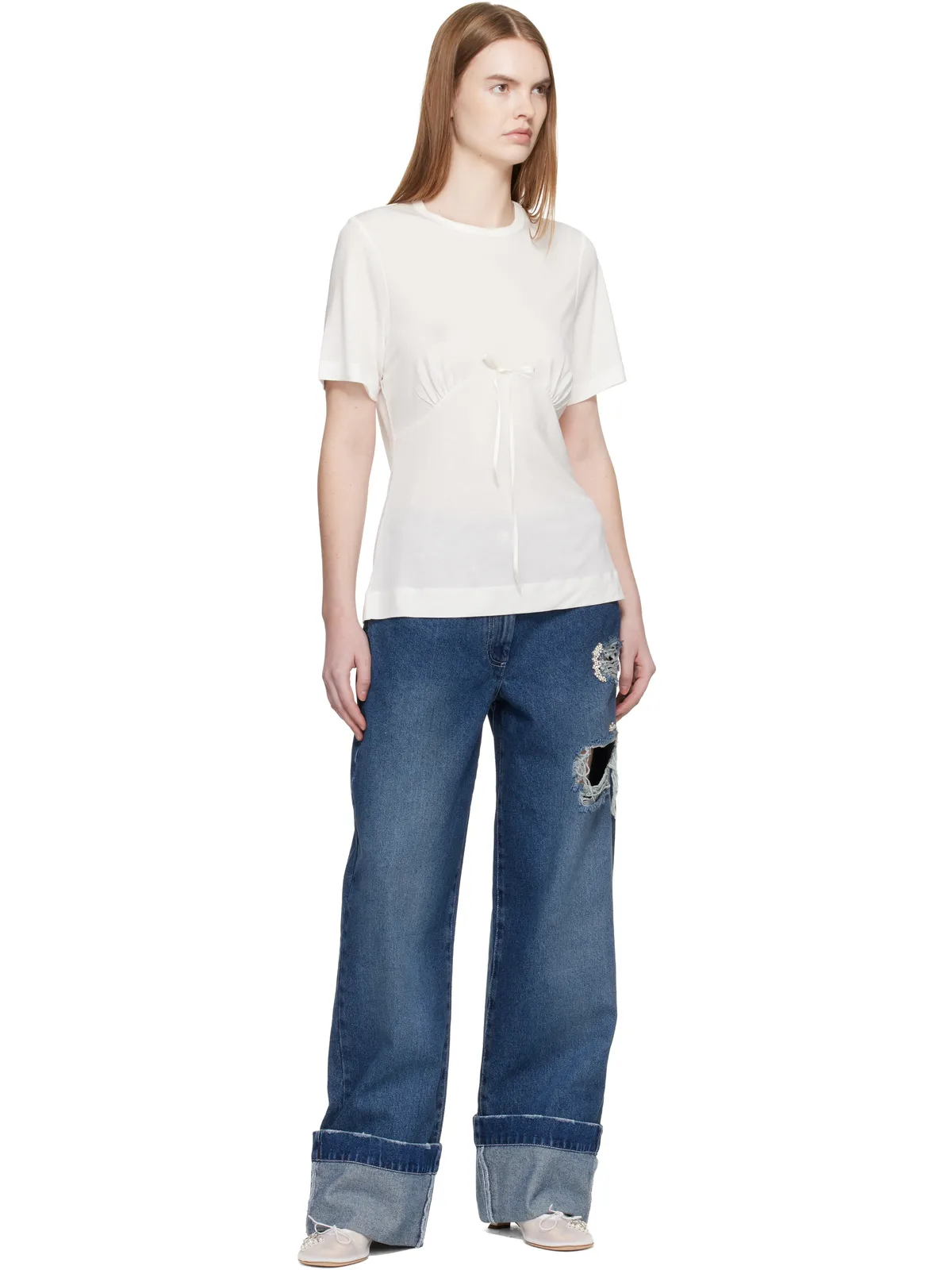 Simone Rocha Gathered Bust リボン トップス - 画像4