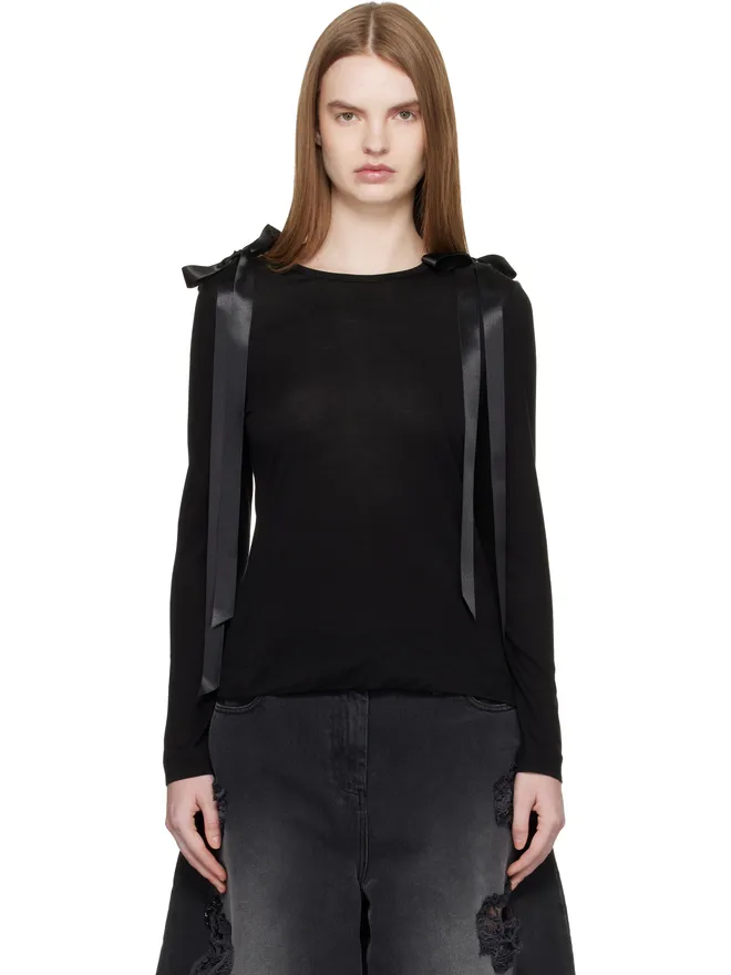 Simone Rocha Simone Rocha Bow Ribbon Tail 長袖Tシャツの商品画像