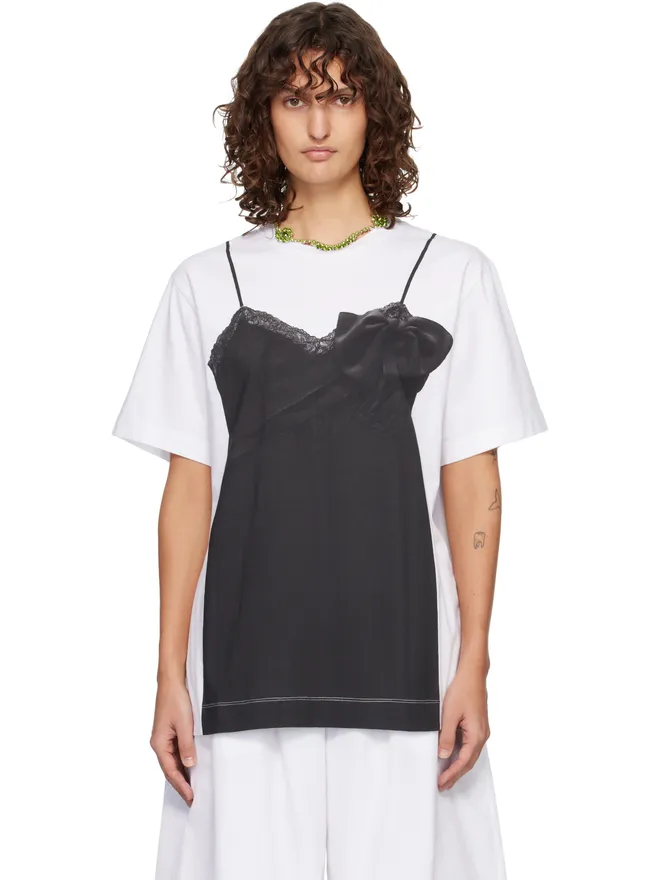Simone Rocha Simone Rocha Bow Sash Slip Dress トロンプルイユ Tシャツの商品画像
