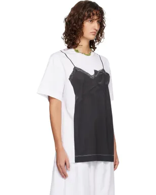 Simone Rocha Bow Sash Slip Dress トロンプルイユ Tシャツ - サムネイル2