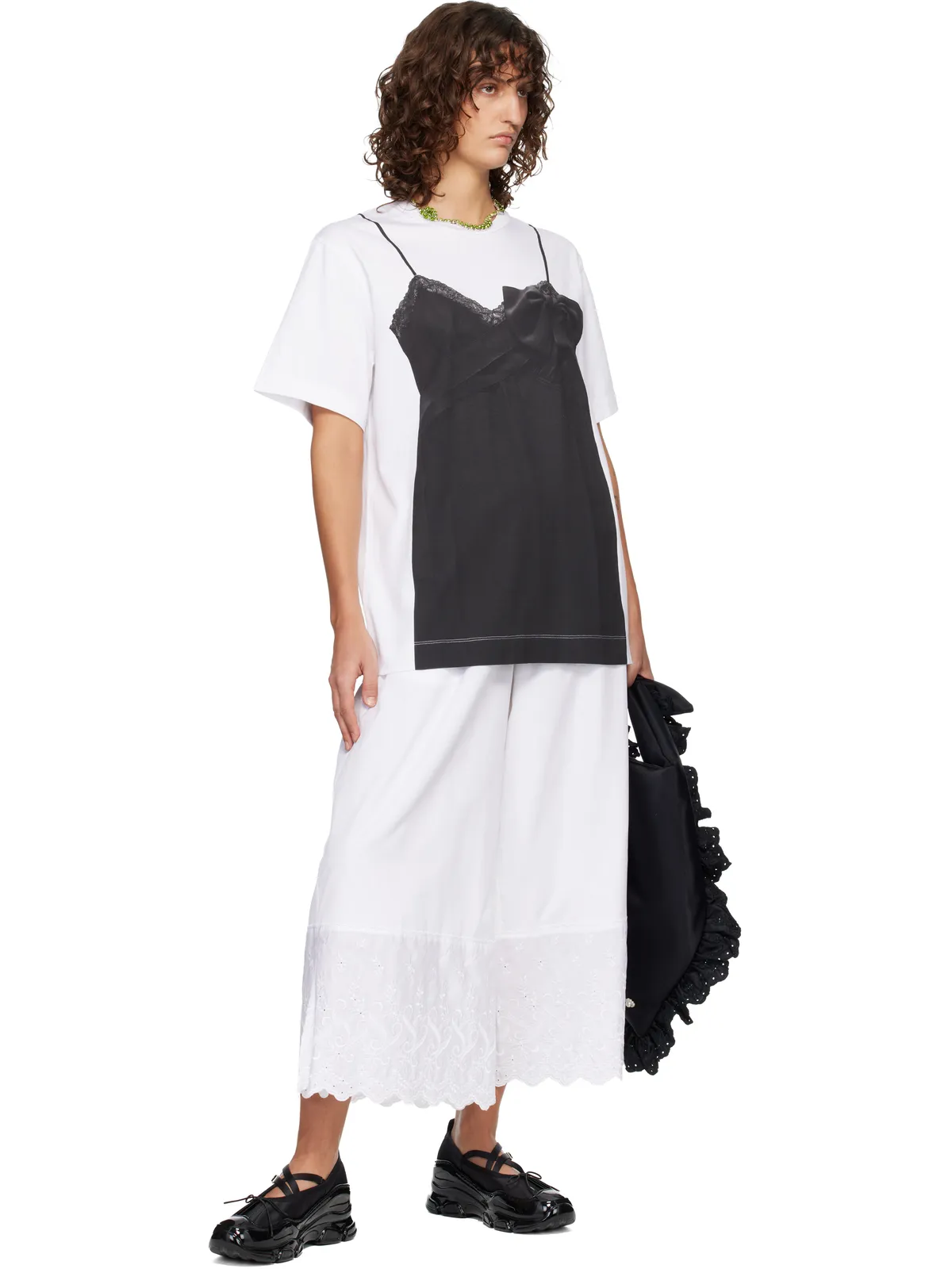 Simone Rocha Bow Sash Slip Dress トロンプルイユ Tシャツ - 画像4
