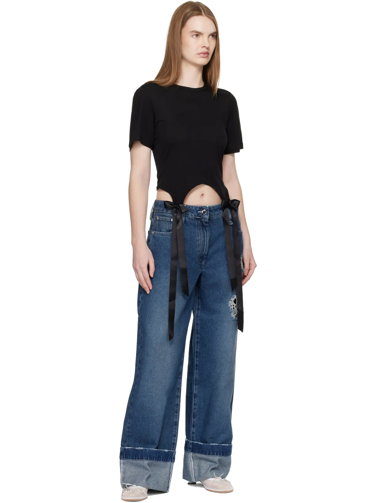 Simone Rocha Bow Tail Easy Tシャツ - 画像4