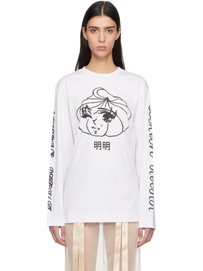 Simone Rocha Simone Rocha Dim Sum ロゴプリント 長袖Tシャツの商品画像