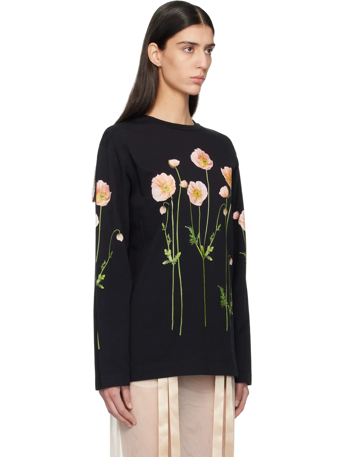 Simone Rocha Poppy Field Print 長袖Tシャツ - 画像2