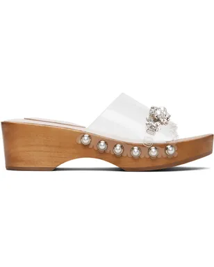 Simone Rocha Scalloped Wooden エンベリッシュド ヒールサンダル - サムネイル1