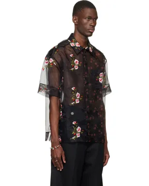 Simone Rocha シアー パッチワーク ボクシー シャツ - サムネイル2