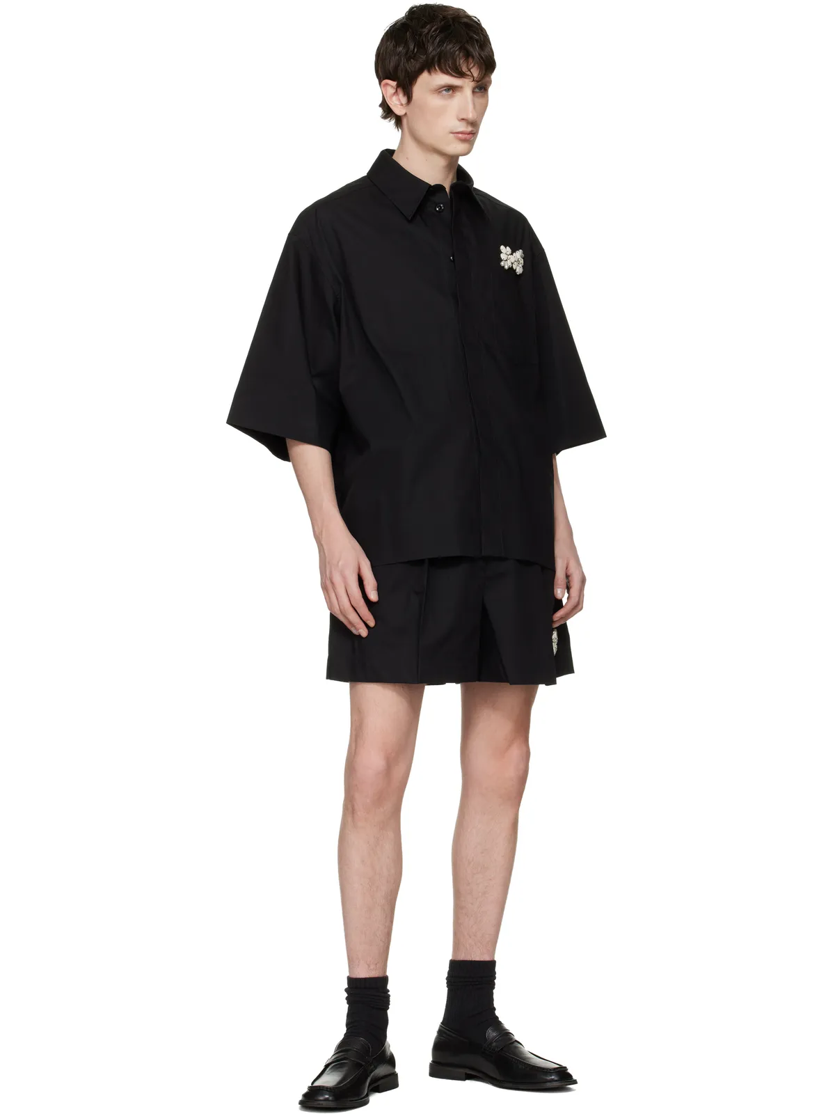 Simone Rocha Embellished Boxy Pen Pocket シャツ - 画像4