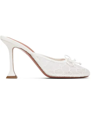 Amina Muaddi Lila Lace Slipper 95 ヒール - サムネイル1