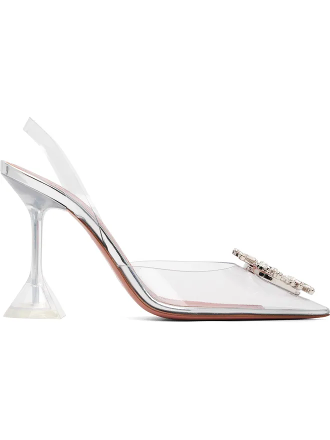 Amina Muaddi Amina Muaddi トランスペアレント Begum Glass 95 スリングバックヒールの商品画像