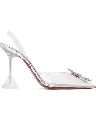 Amina Muaddi トランスペアレント Begum Glass 95 スリングバックヒール - サムネイル1