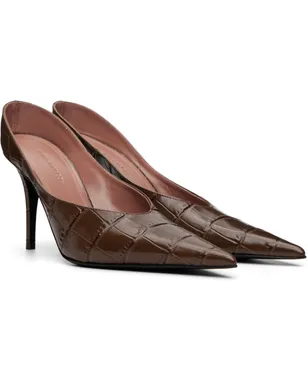 Amina Muaddi ブラウン Anok Mule 90 ヒール - サムネイル4