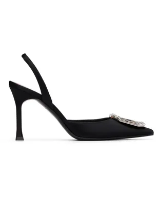 Amina Muaddi ブラック Camelia Sling 90 ヒール - サムネイル1