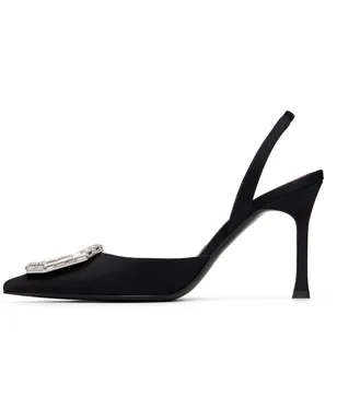 Amina Muaddi ブラック Camelia Sling 90 ヒール - サムネイル3