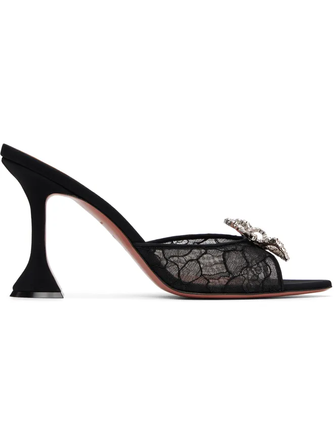 Amina Muaddi Amina Muaddi Rosie Lace Slipper 95 ヒールサンダルの商品画像