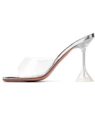 Amina Muaddi Lupita Glass Slipper 95 ヒールサンダル - サムネイル3