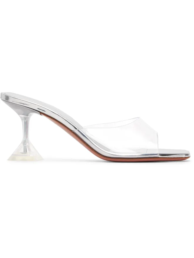 Amina Muaddi Amina Muaddi Lupita Glass Slipper 70 ヒールサンダルの商品画像