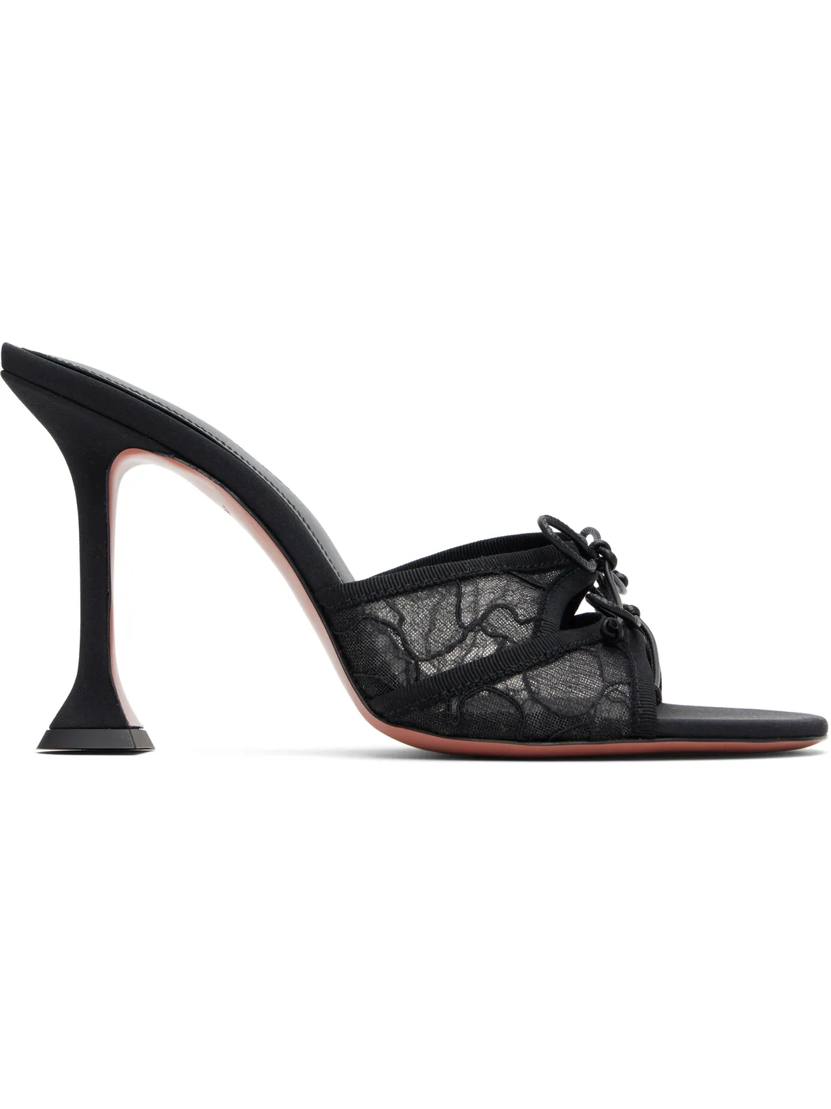 Amina Muaddi Eleonora Lace Slipper 95 ヒールサンダル - 画像1