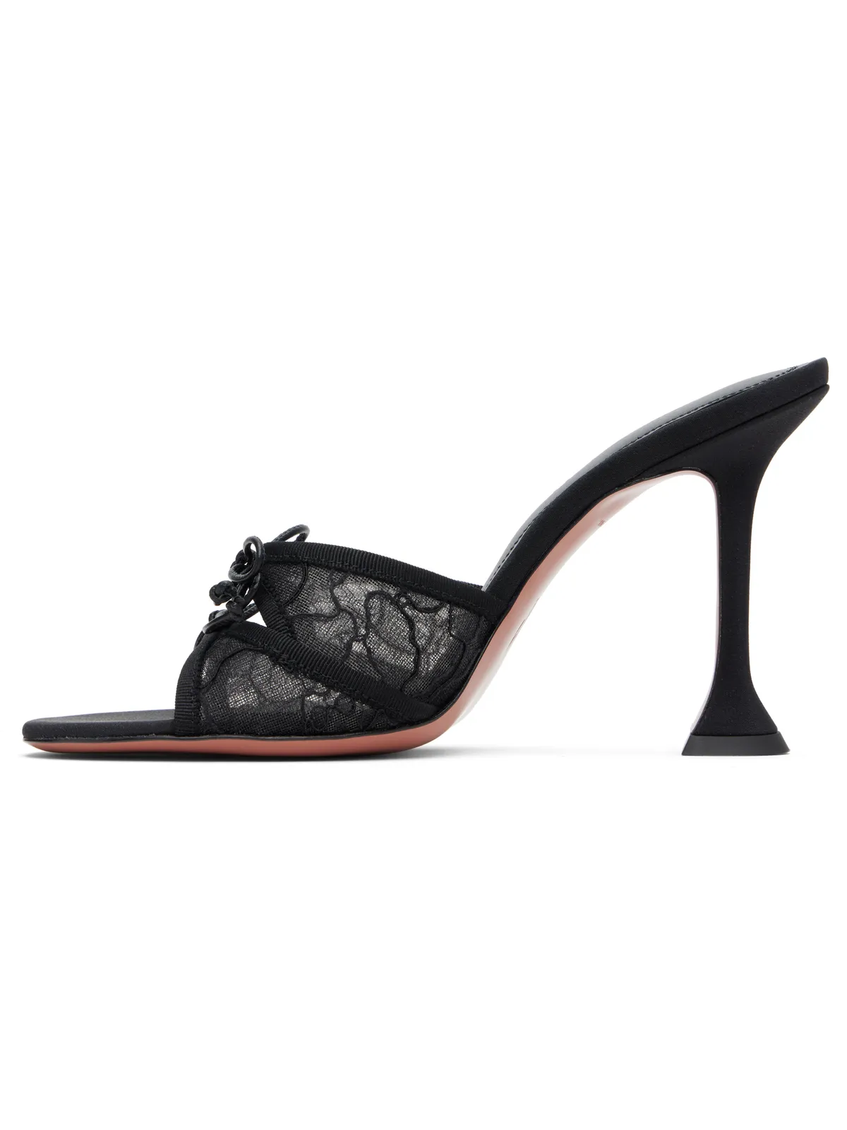 Amina Muaddi Eleonora Lace Slipper 95 ヒールサンダル - 画像3