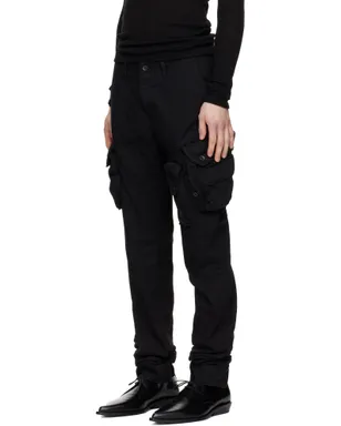 JULIUS ブラック Gasmask デニム スキニー カーゴパンツ - サムネイル4