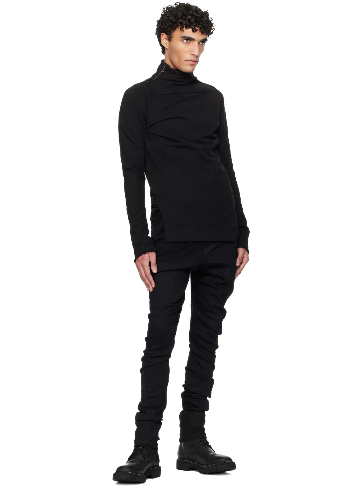 JULIUS Arched Hem ハイネック スウェットシャツ - 画像4