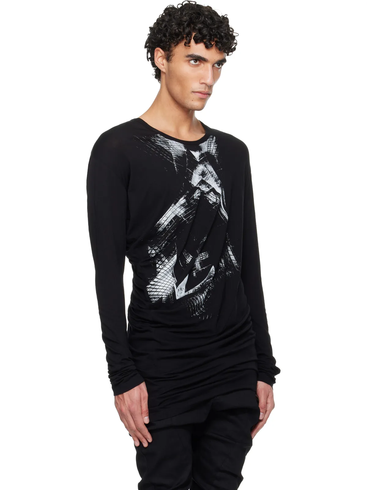 JULIUS Numinous Print Curved Tシャツ - 画像2