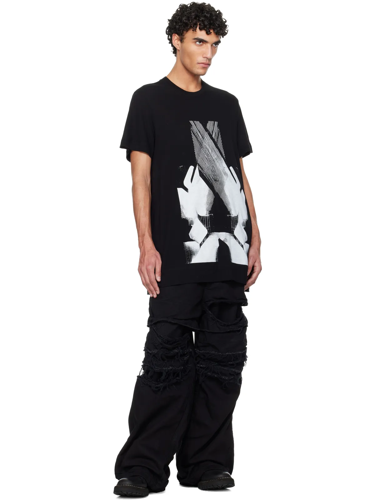JULIUS Numinous プリント フレア Tシャツ - 画像4