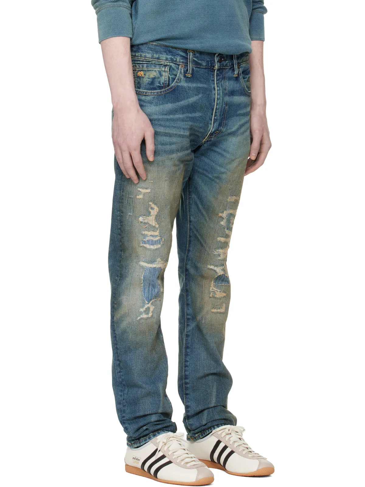 RRL High Slim Brannon ディストレスジーンズ - 画像2