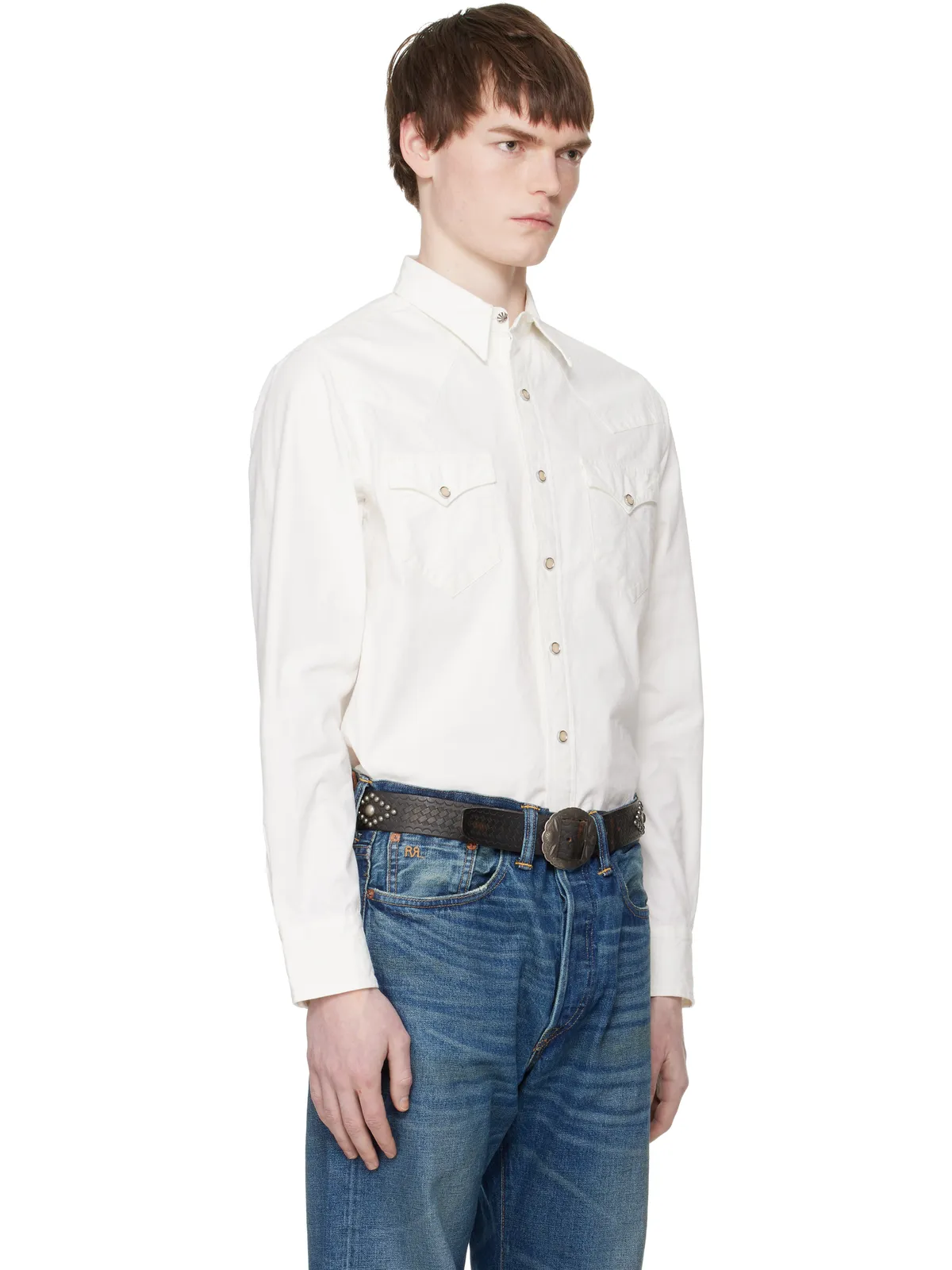 RRL スリムフィット ポプリン ウエスタンシャツ - 画像2