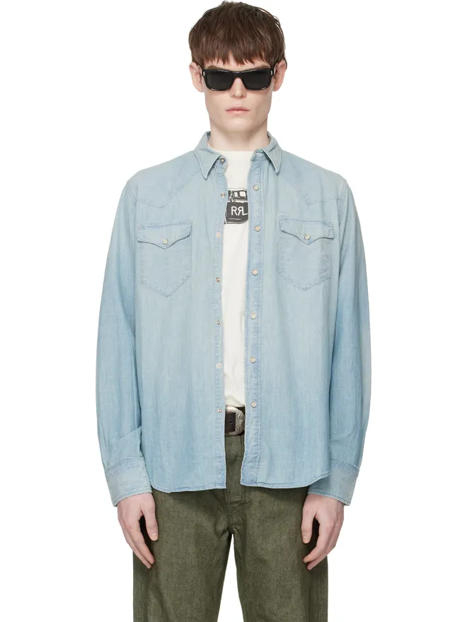 RRL RRL スリムフィット シャンブレー ウエスタンシャツの商品画像