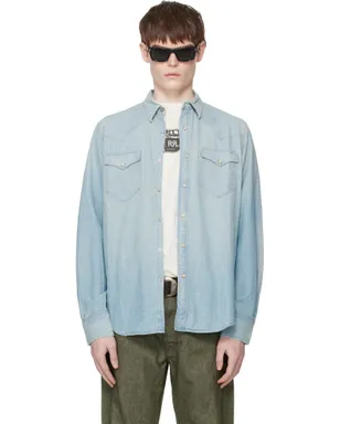 RRL スリムフィット シャンブレー ウエスタンシャツ - サムネイル1