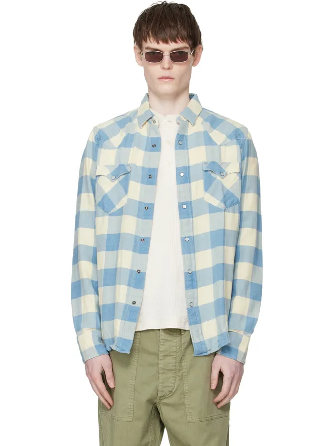 RRL RRL スリムフィット プレイド ツイル ウエスタンシャツの商品画像