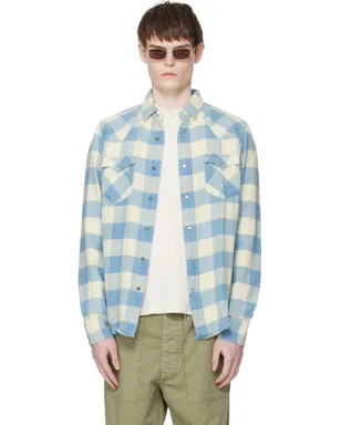 RRL スリムフィット プレイド ツイル ウエスタンシャツ - サムネイル1