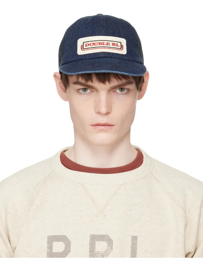 RRL RRL ロゴパッチ インディゴ デニム トラッカーキャップの商品画像
